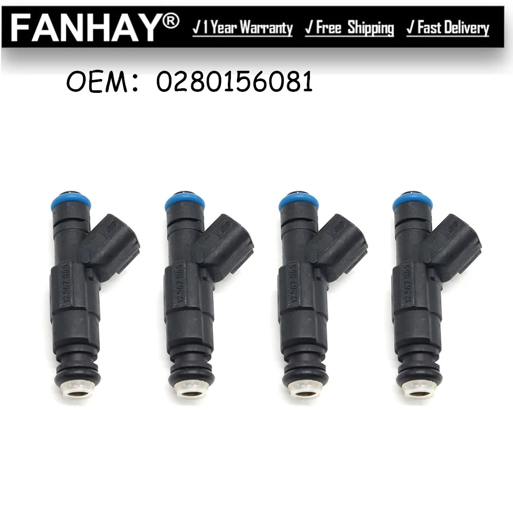 

4PCS/Lot New Fuel Injector 0280156081 For Mercruiser V8 350 MAG 5.0 4.3 6.2 885176 MAR102-8N Auto Parts High Quality