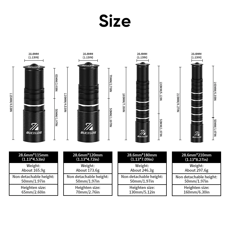 Bicycle Handlebar Adapter Rise Up 70/80/115/180/210mm Road Mountain Bike Stem Extender Raise