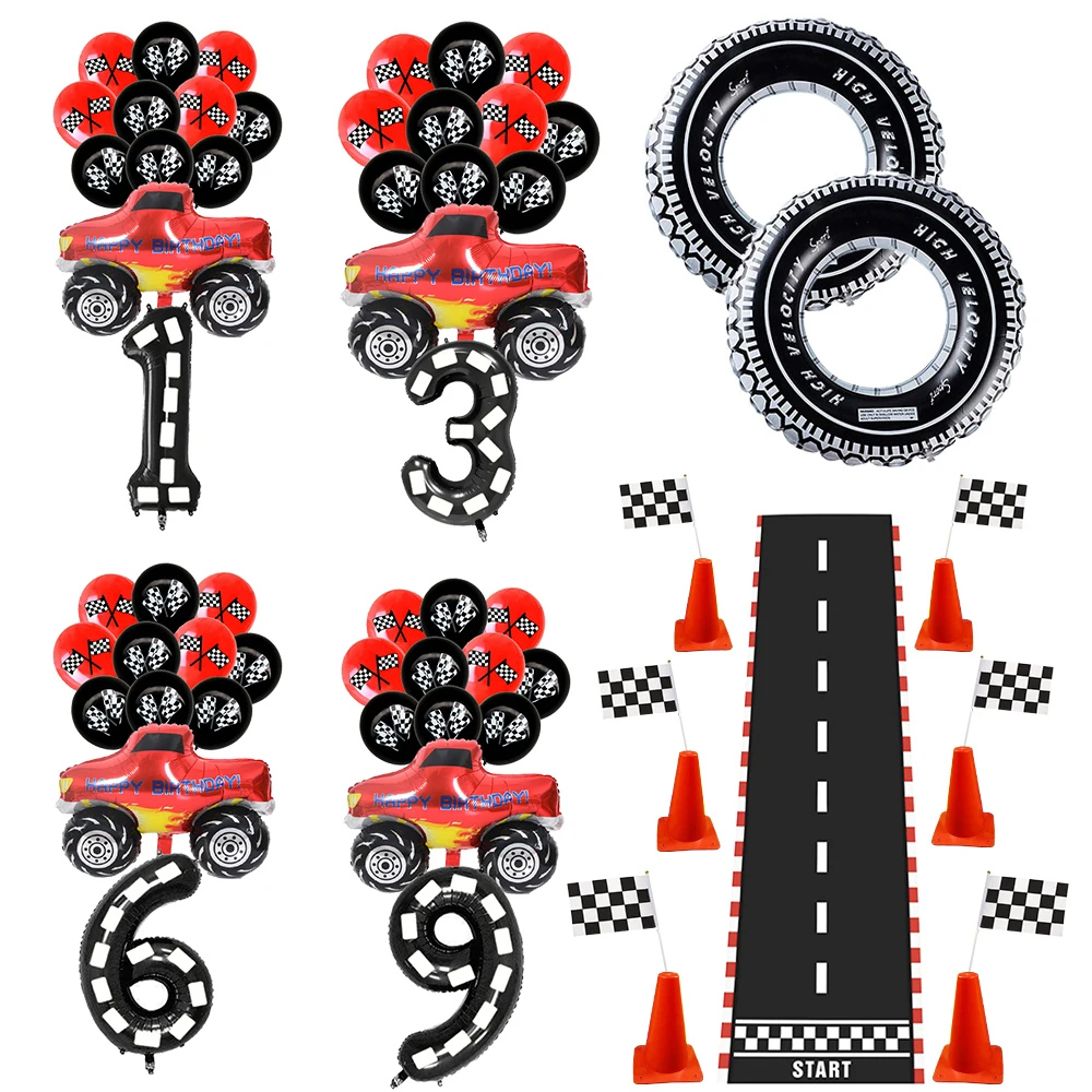 Monster Truck Party Decoration Monster Truck Balloon Cars Tire Balloon Racing Car Wheel Party Monster Truck Birthday Party Decor