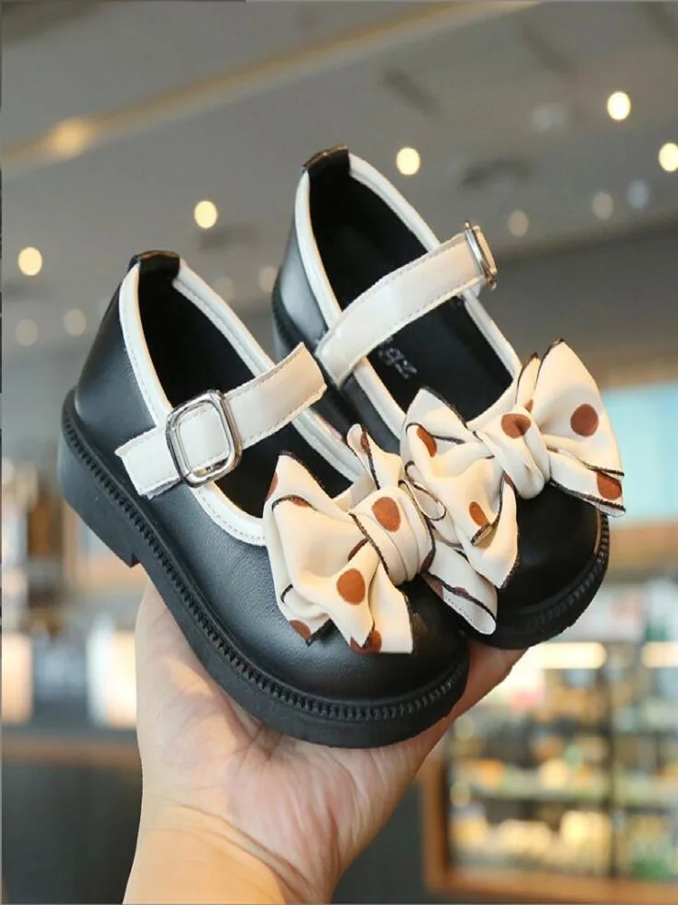 

Princess Shoes Girls' Leather Shoes 2024 New Spring Autumn Soft Soled Children's Leather Shoes Women's Western Style Bean Shoes