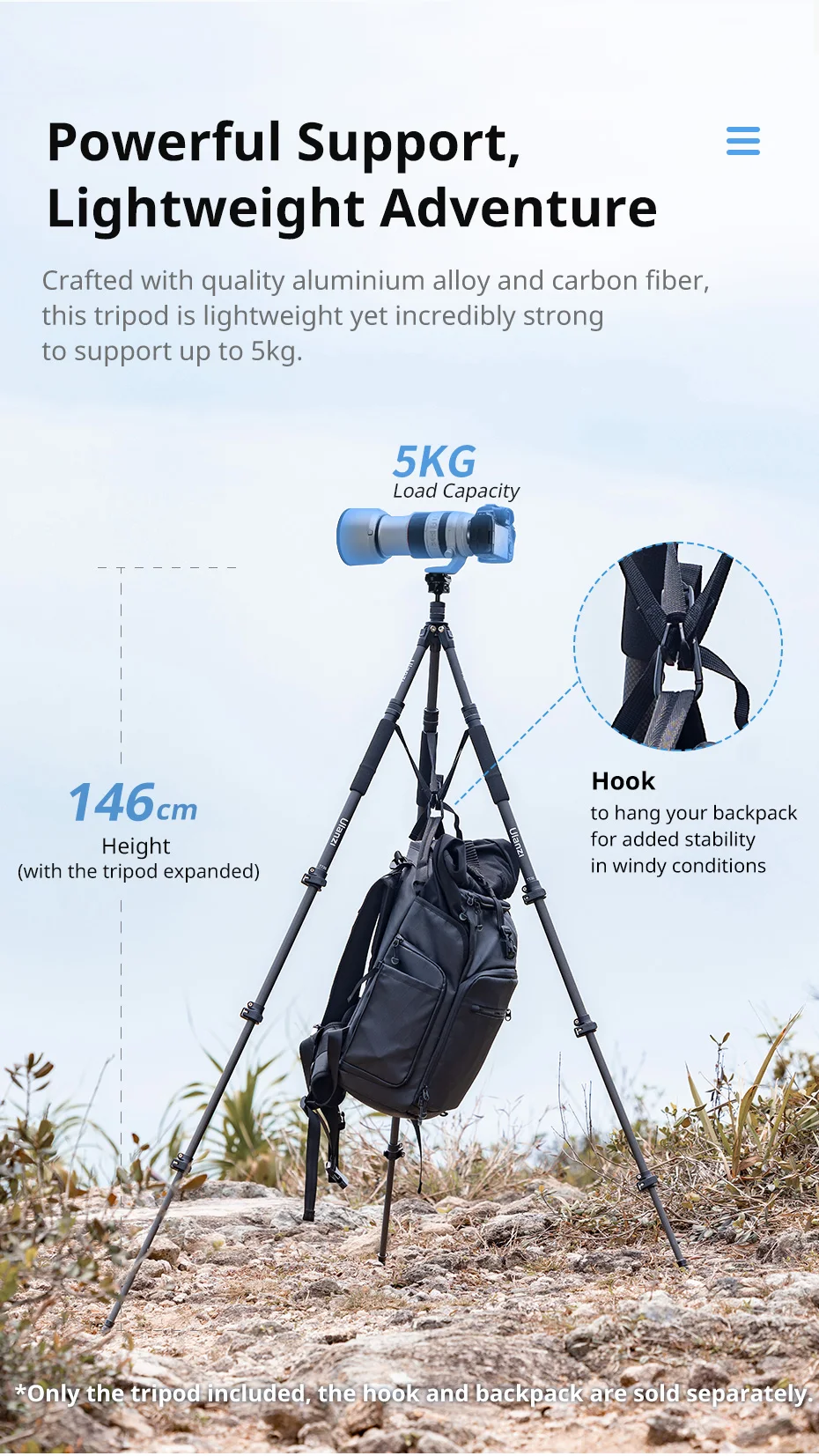 Ulanzi TT35 Mini Tripod with Ball Head description image 8