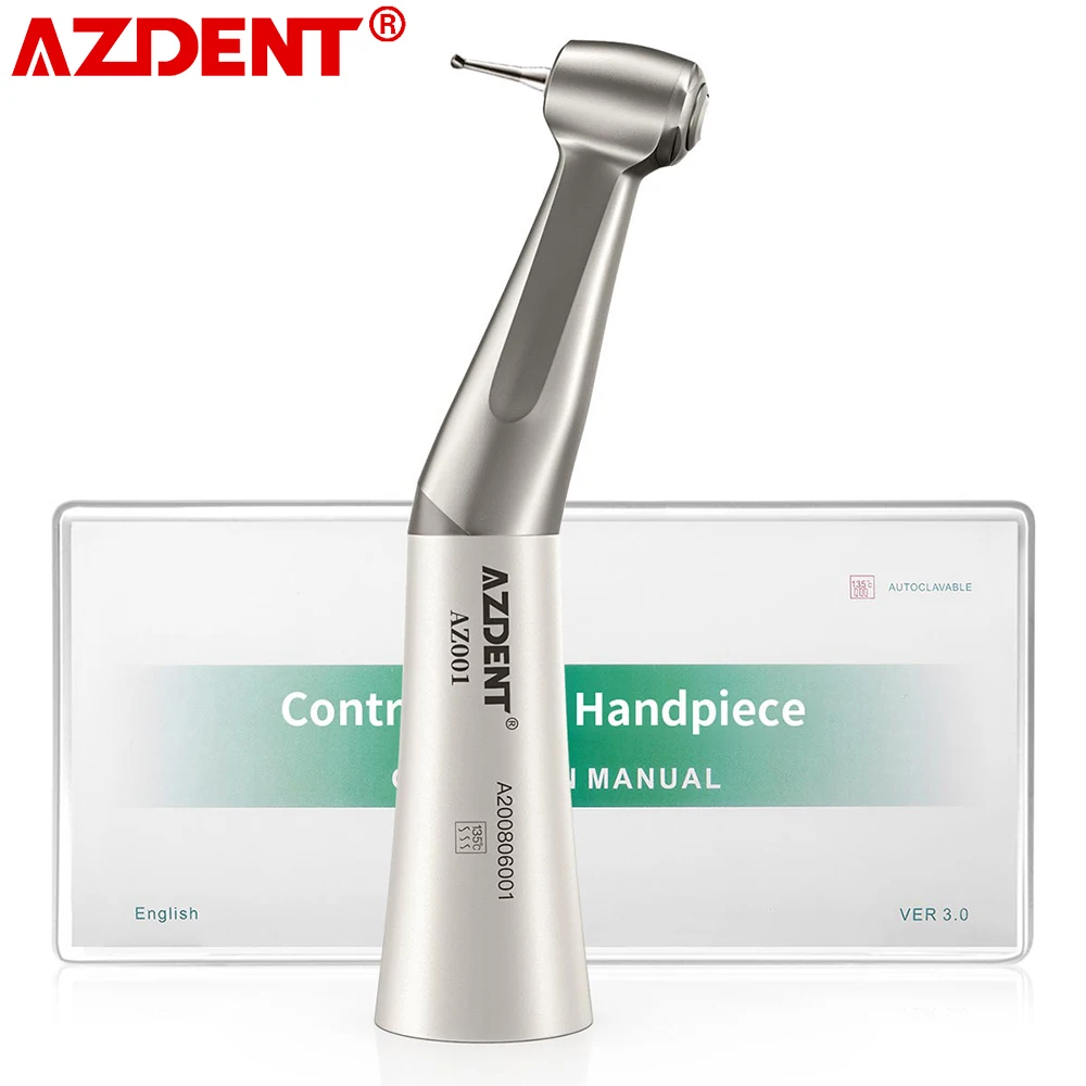 

AZDENT Dental Contra Angle Low Speed Handpiece Push Button AZ001 External Water Spray E-type Coupler Handpieces Dentistry Tool