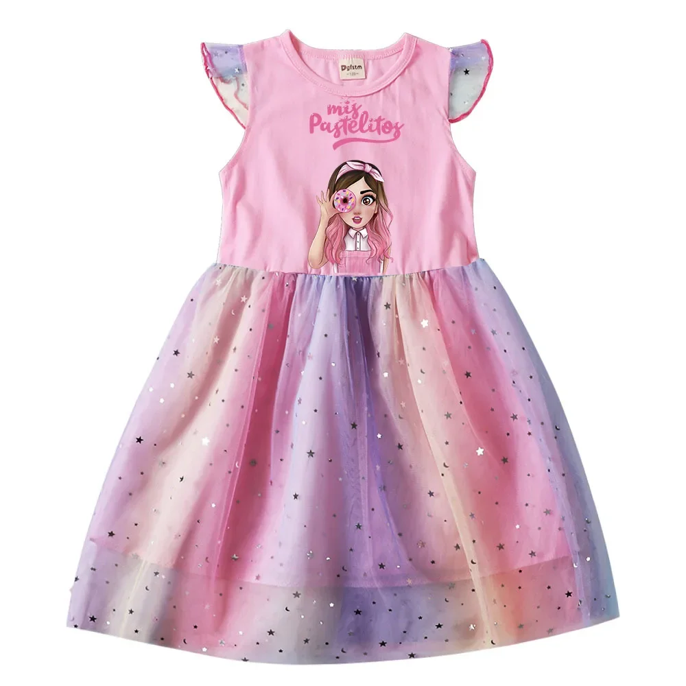 New Mis Pastelitos Baby Girls Dress Summer Kids Birthday Party Princess Dress Halloween Christmas Cosplay Costume