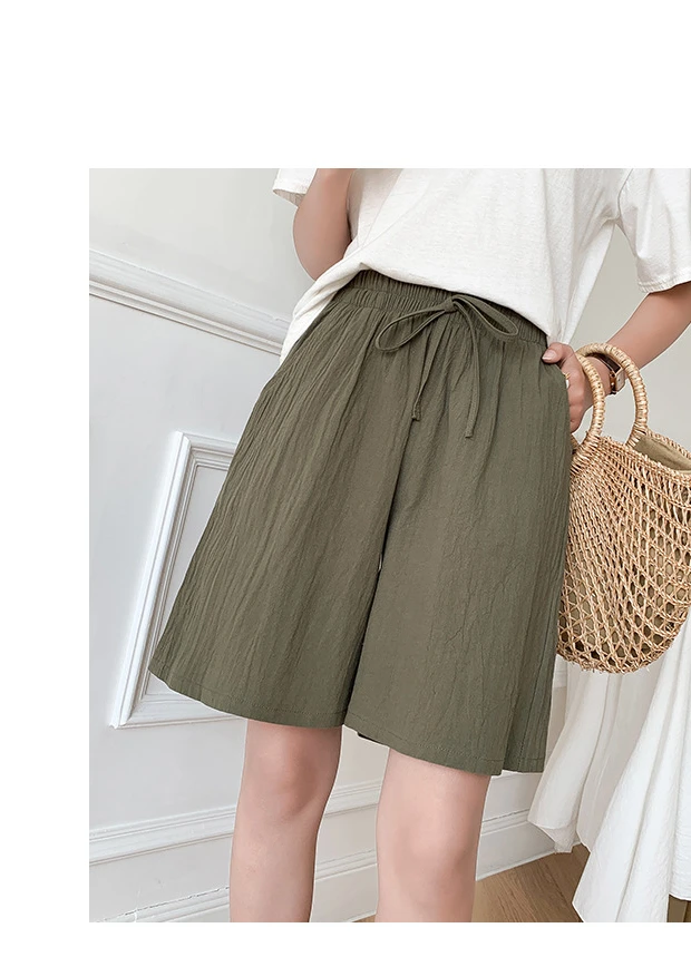 Cotton Linen Shorts Woman Basic Short Pants Mini Trousers Trafic Fashion High Waist Bottom for Women Summer Plus Size X168 linen shorts