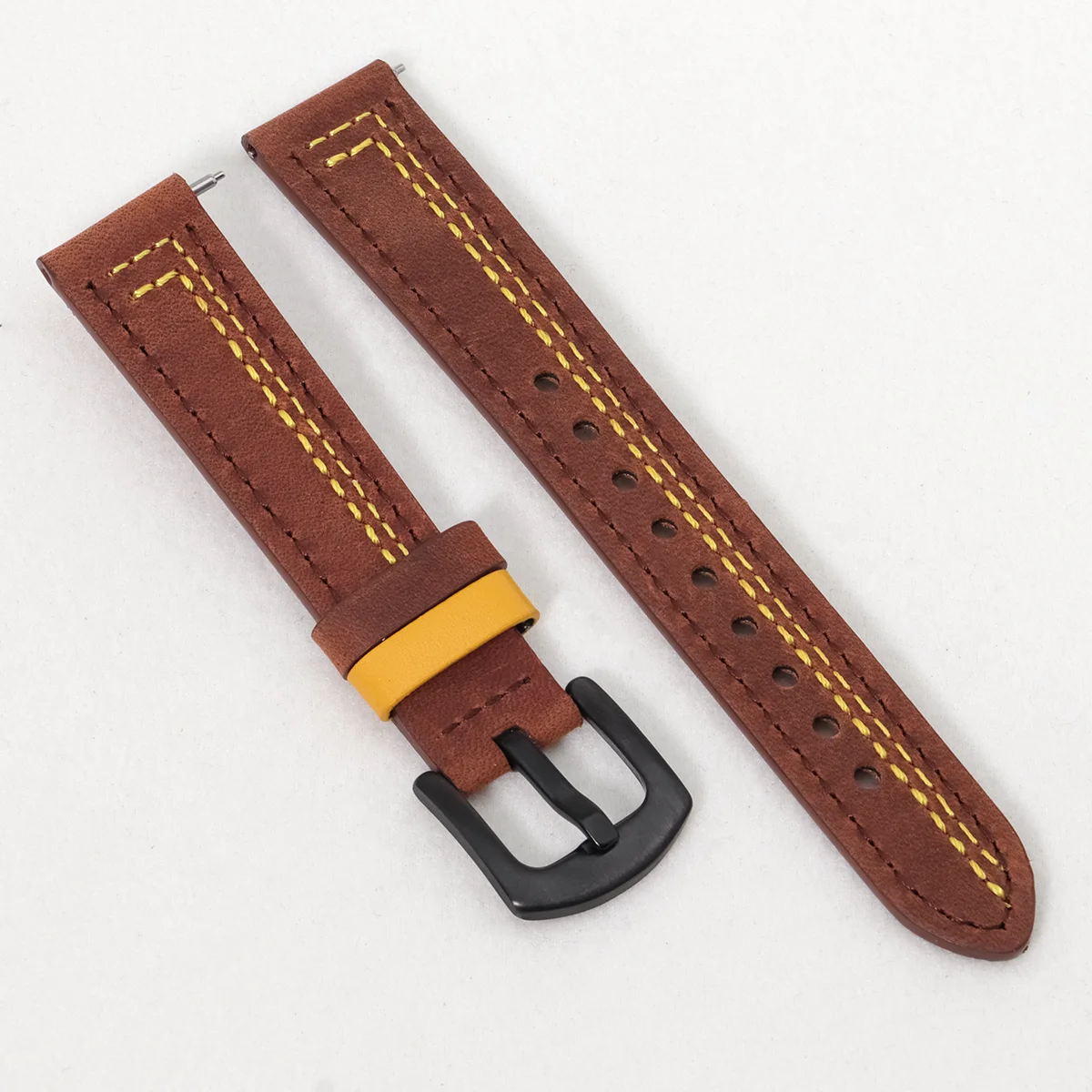 Premium Leather Watch Band - 20mm/22mm Sizes - Elegant Wrist Bracelet