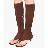 2026 New Pinch Toe Knee Length Cool Boots Women Fashion Summer Slim Heel Shoes Ladies Luxury Mid Heel Elastic Boots Large Size - Image 3