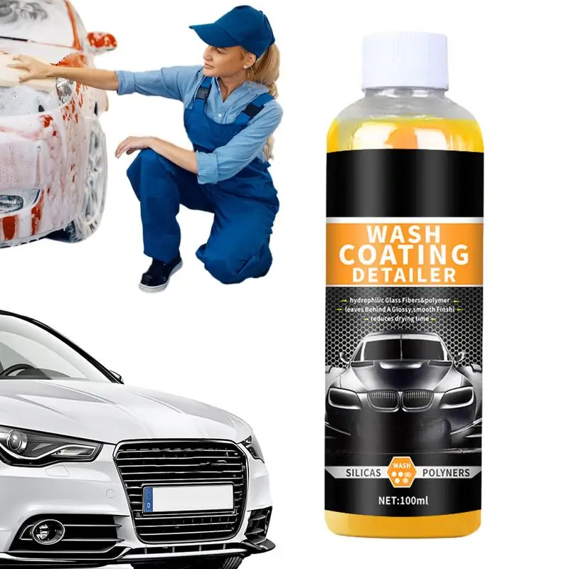 

Car Wash Shampoo Car Coating Detailer Quick Dry 100ml Car Washing Easily Clean Just Wipe With Water Safe For Cars Trucks