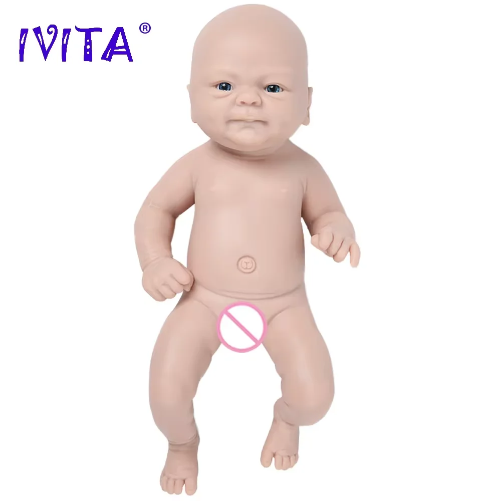 IVITA Unpainted Full Body Silicone Reborn Baby Dolls Lifelike Newborn Doll Baby DIY Blank Kit for Children Christmas Toys  ﻿ 2