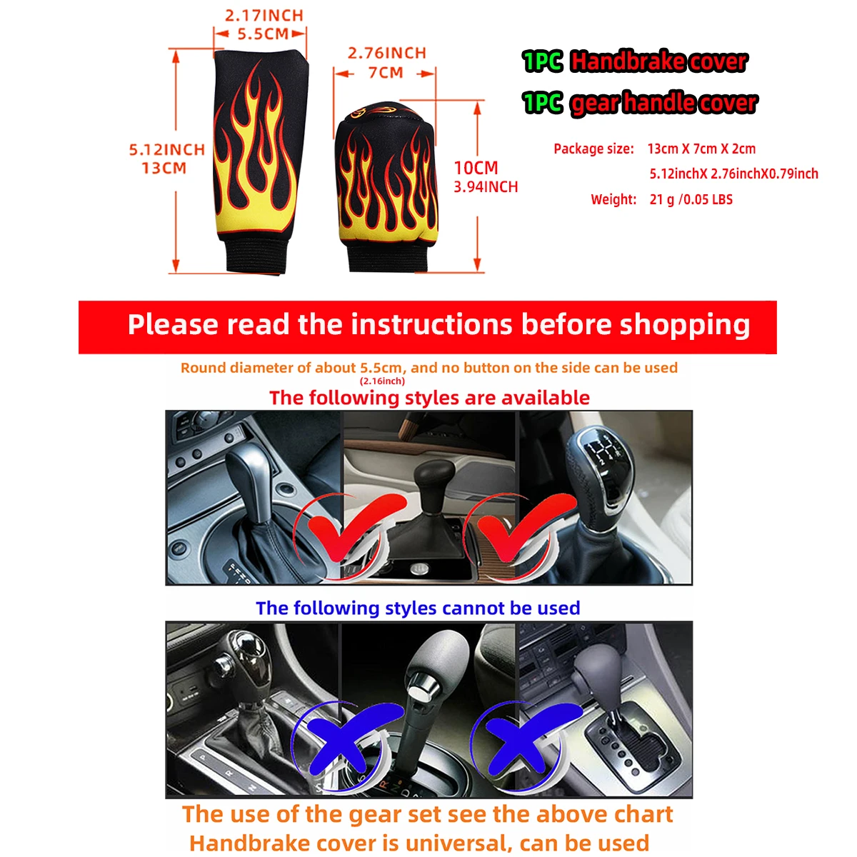 2 sets of flame fabric breathable waterproof car handbrake cover handle set manual gear automotive supplies hand brake cover,car interior accessories