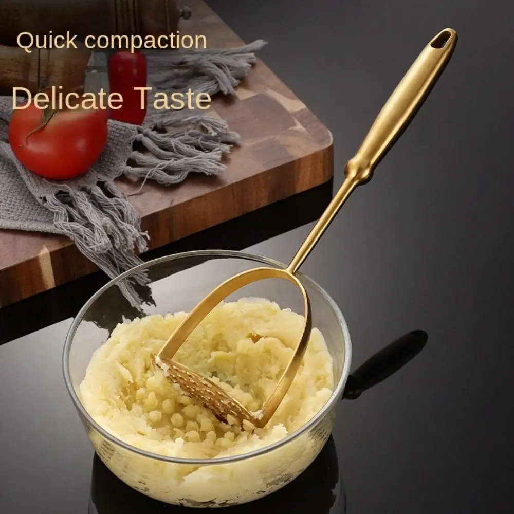 Potato Masher Manual Stainless Steel Pressed Pumpkin Rice Smooth Mashed Crusher for Fruit Vegetable