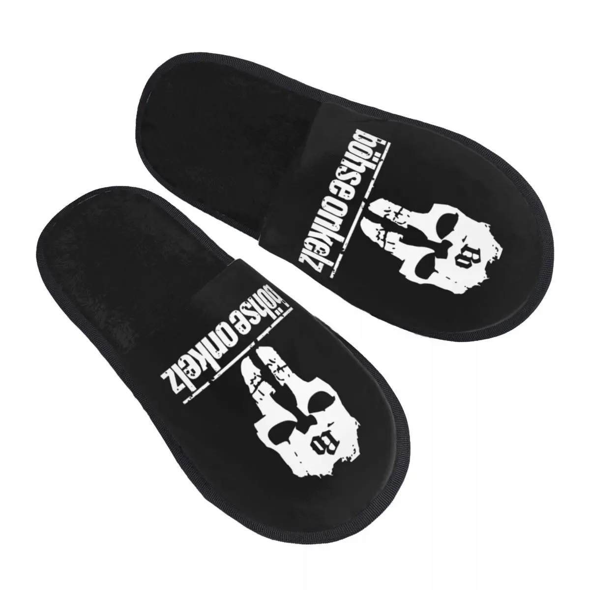 

German Rock Bohse Onkelz Skull House Slippers Soft Warm Memory Foam Fluffy Slipper Custom Print Women Indoor Outdoor Shoes
