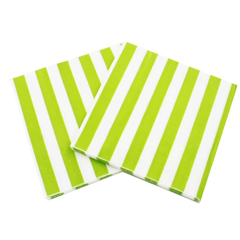 Disposable Tableware Paper Napkins 20Pcs/Pack 33x33cm Disposable Striped Color Printed Table Dinner Tissue Napkins Paper Home Party Decor
