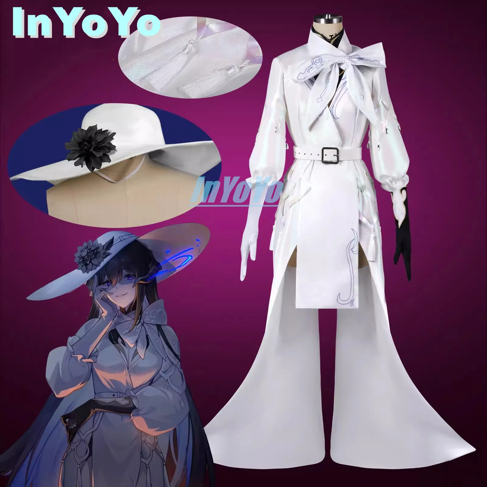 

InYoYo Constance Cosplay Costume Honkai: Star Rail Game Suit Uniform Dress Hat Halloween Carnival Party Outfit Women XS-3XL New