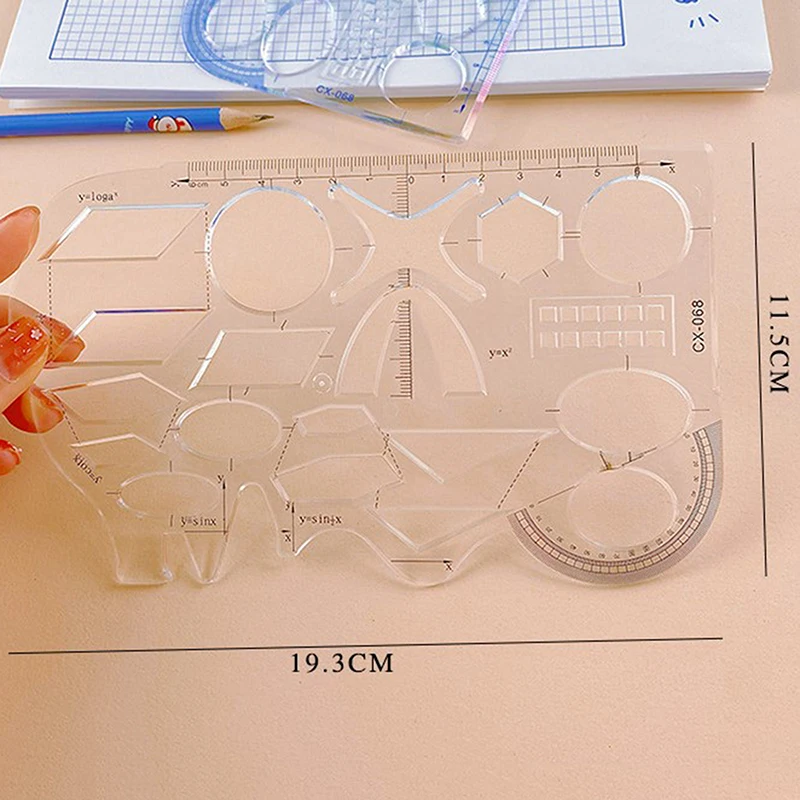 Ruler Set Ellipse Angle Geometric Drawing Template Circle Maker Multifunctional Ruler