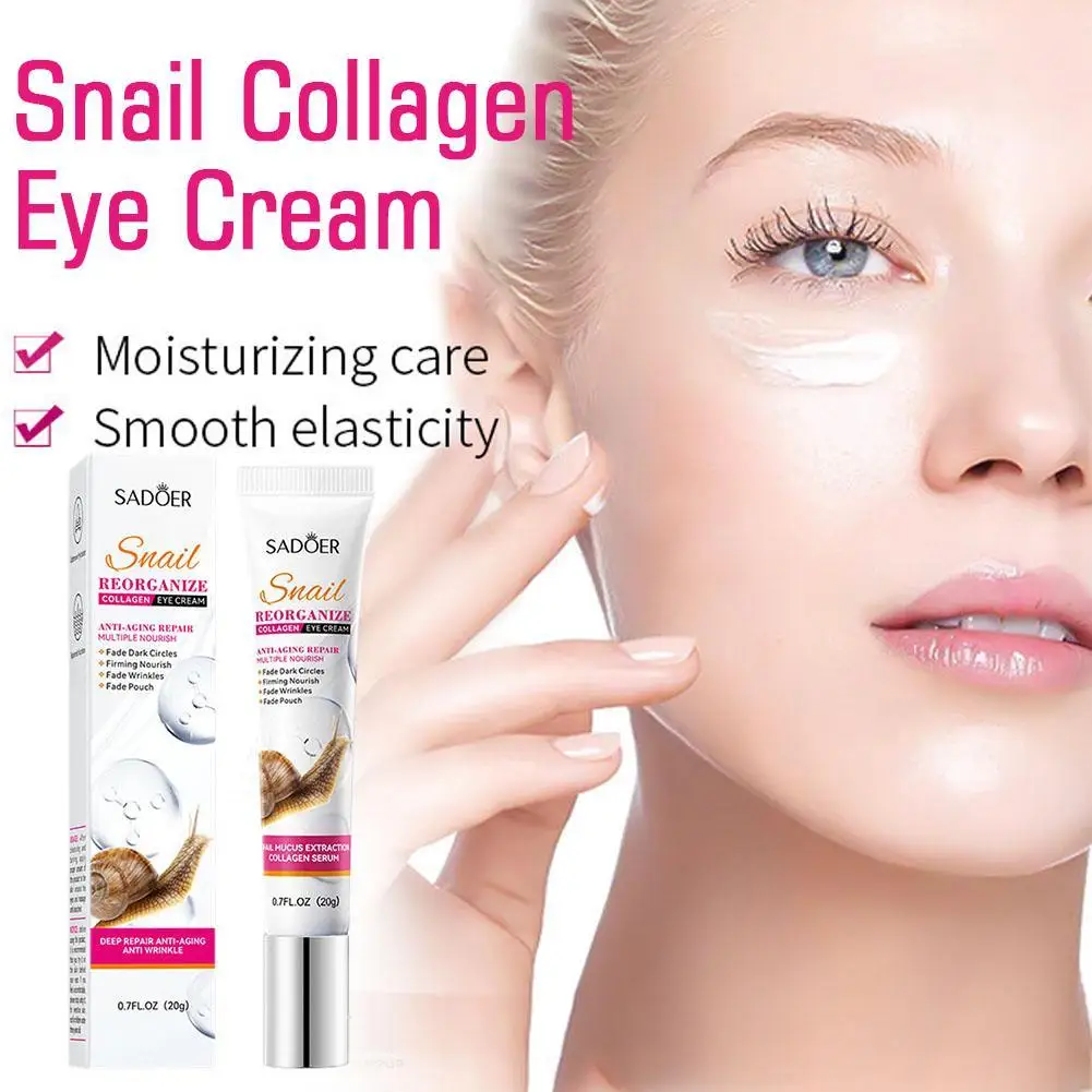 20g Collagen Eye Cream Anti-Wrinkle Moisturizing Anti Dark Circles Remove Tightening Puffiness Treatment Under Eye Care Beauty omy lady 2pcs eye cream instant remove eyebags firming eye anti puffiness dark circles anti wrinkle anti age eye care