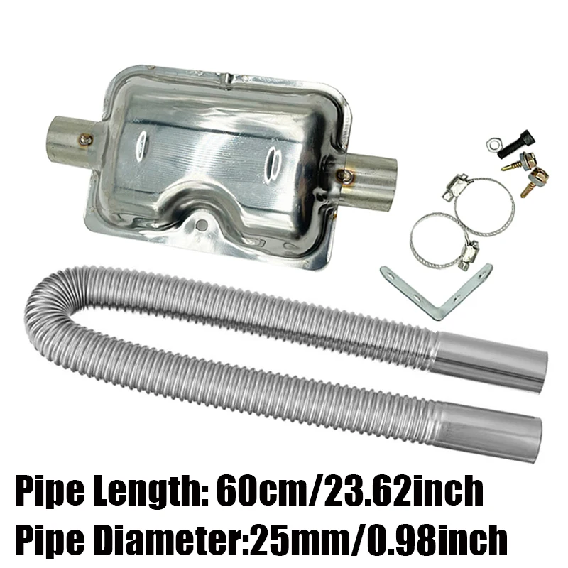 60 cm Auto Luft Diesel Standheizung Auspuffrohr Rohr Schlauch 24mm Luftfilter Schalldämpfer Schalldämpfer Mit Clip Kit für Webasto Eberspacher – Detail 3