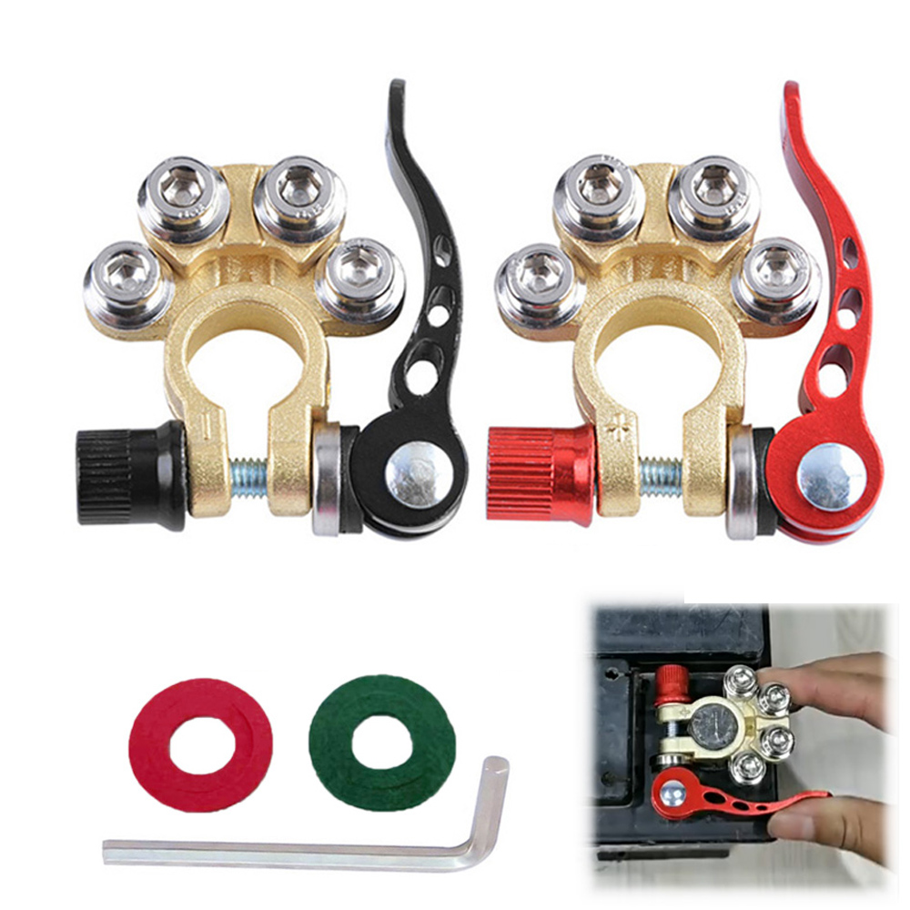 1 Pair Car Battery Clamps Quick Release Terminal Disconnect  Auto Cables Connectors Vehicle Accessories battery clamp connectors