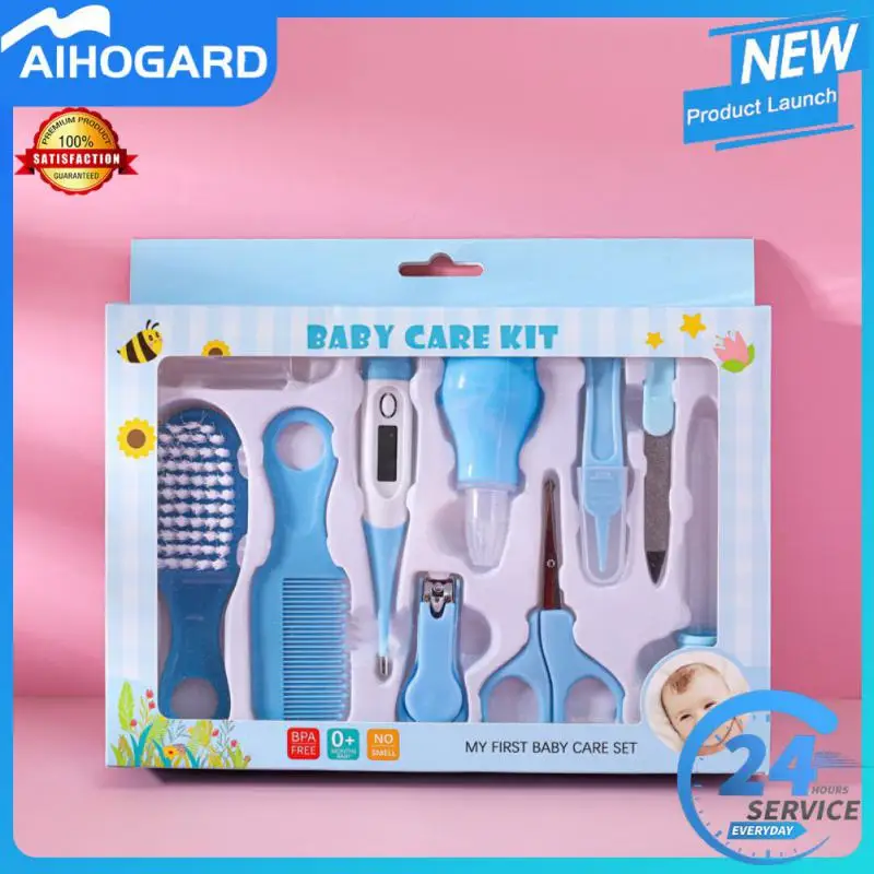 Newborn Baby Nail Hair Daily Care Kit Kids Thermometer Grooming Care Nail Hair Set High Quality Clipper Comb