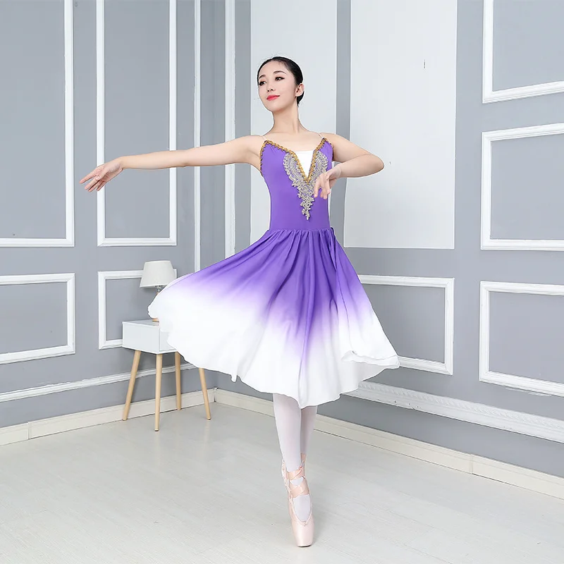 

Adult Ballet Dress Party Practice Clothes Modern Dance Costumes Ballerina Chiffon Ballet Dress Girl