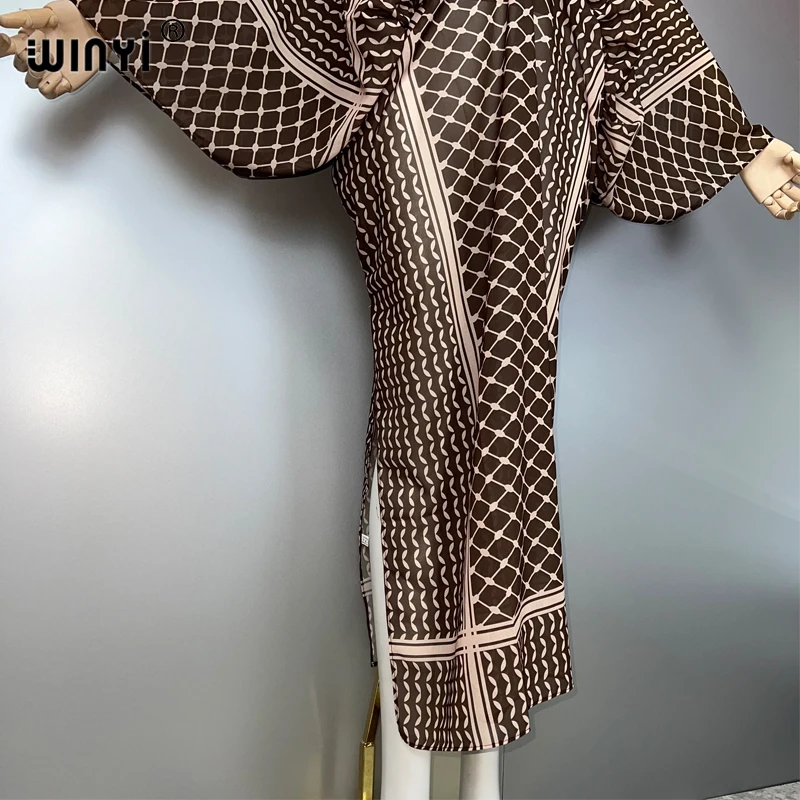 chinese dress ladies Palestinian Keffiyeh-Inspired Abaya with Matching Crossbody Bag White / XXL main image 0