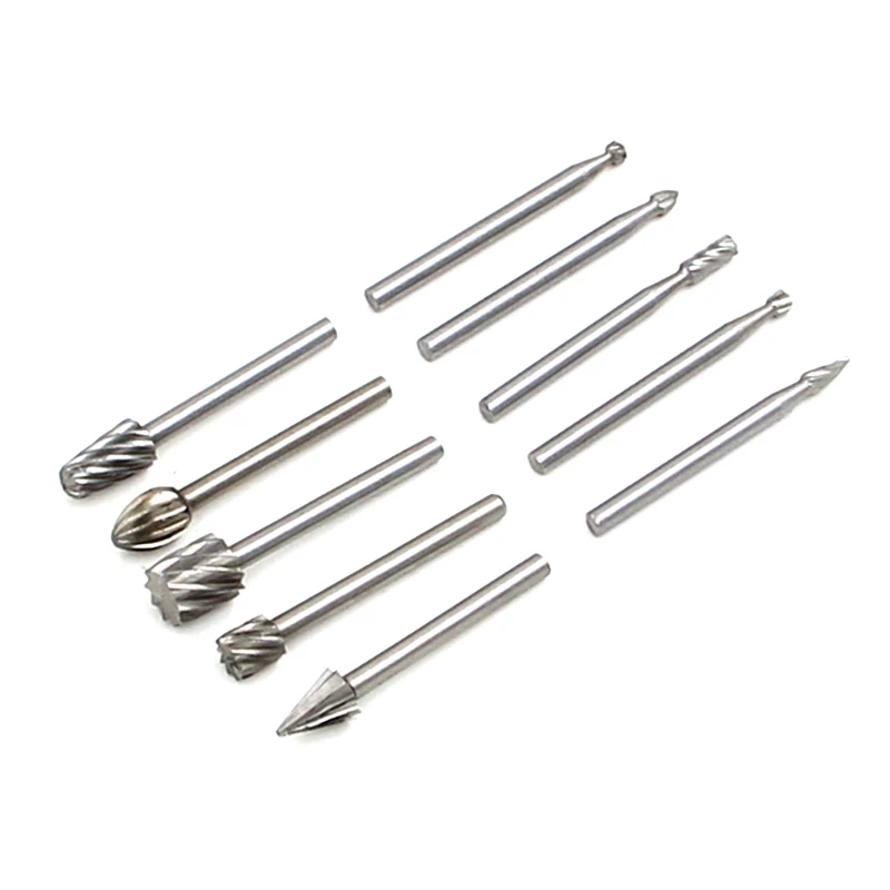 10 Fraises Carbure Tungstène 0,5 Mm - Pour Titane HRC60, Longueur Totale 50 Mm, 2 Tailles, Usage CNC