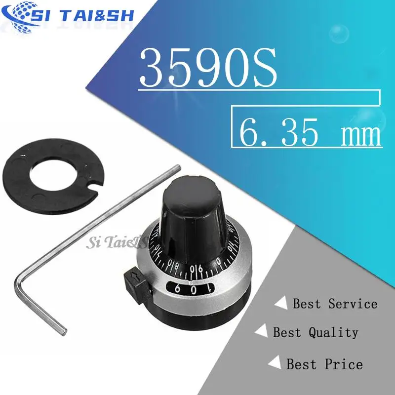 3590S 6.35 mm precision scale knob potentiometer knob equipped with multi-turn potentiometer 1PCS multiturn potentiometer linear potentiometer rotary potentiometer potentiometer knobs potentiometer kit trimmer potentiometer