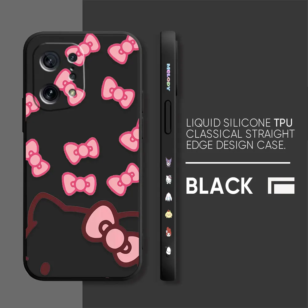 thumbnail image 1 of Case For OPPO FIND X6 X3 REALME X7 X50 RENO 2 4Z 4 6 Lite 5Z 5F 4G 5G PRO Liquid Silicone Case Cute Hello K-Kitty Cat, 1 of 5