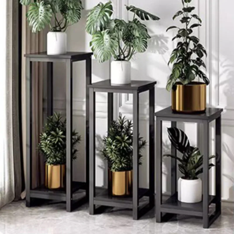 

White Black Display Plant Shelf Organizer Patio Corner Metal Plant Stand Backdrops Balcony Estanteria Plantas Balcony Furniture