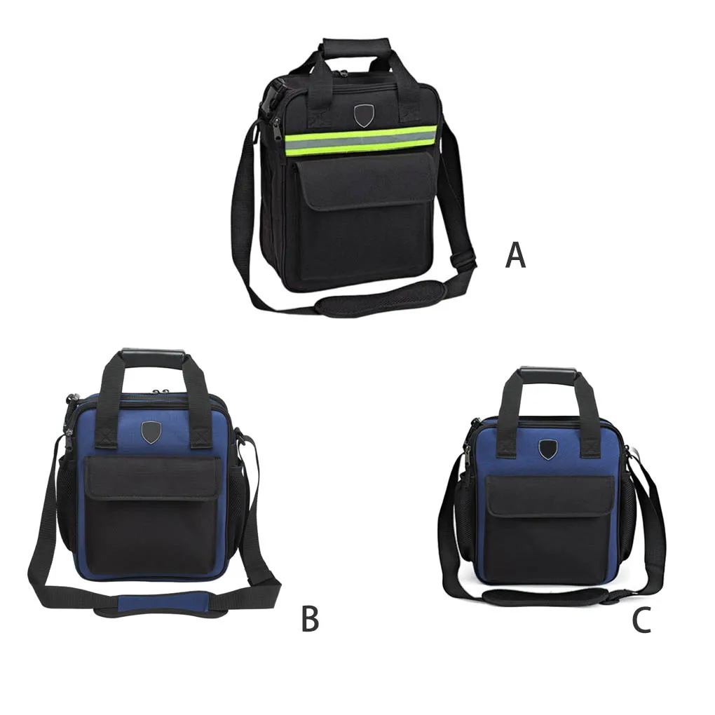 

Сумка для инструментов из ткани Оксфорд, пыленепроницаемый сверхпрочный наплечный ремень, большой органайзер для электриков с несколькими карманами