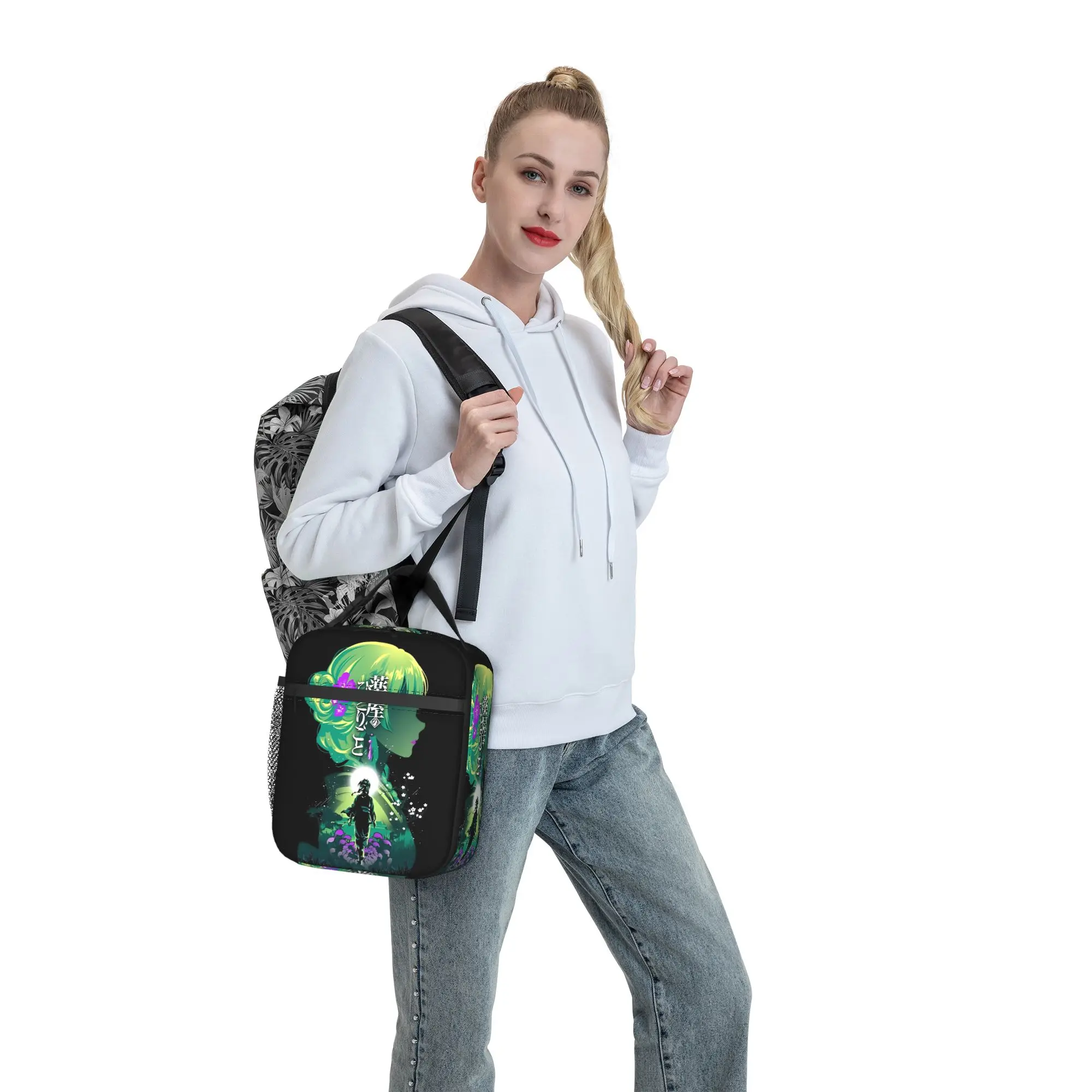 Maomao Anime Isolierte Lunchtasche mit hoher Kapazität, The Apothecary Diaries, wiederverwendbare Thermotasche, Tragetasche, Lunchbox, Arbeit, Picknick, Männer, Frauen – Detail 7