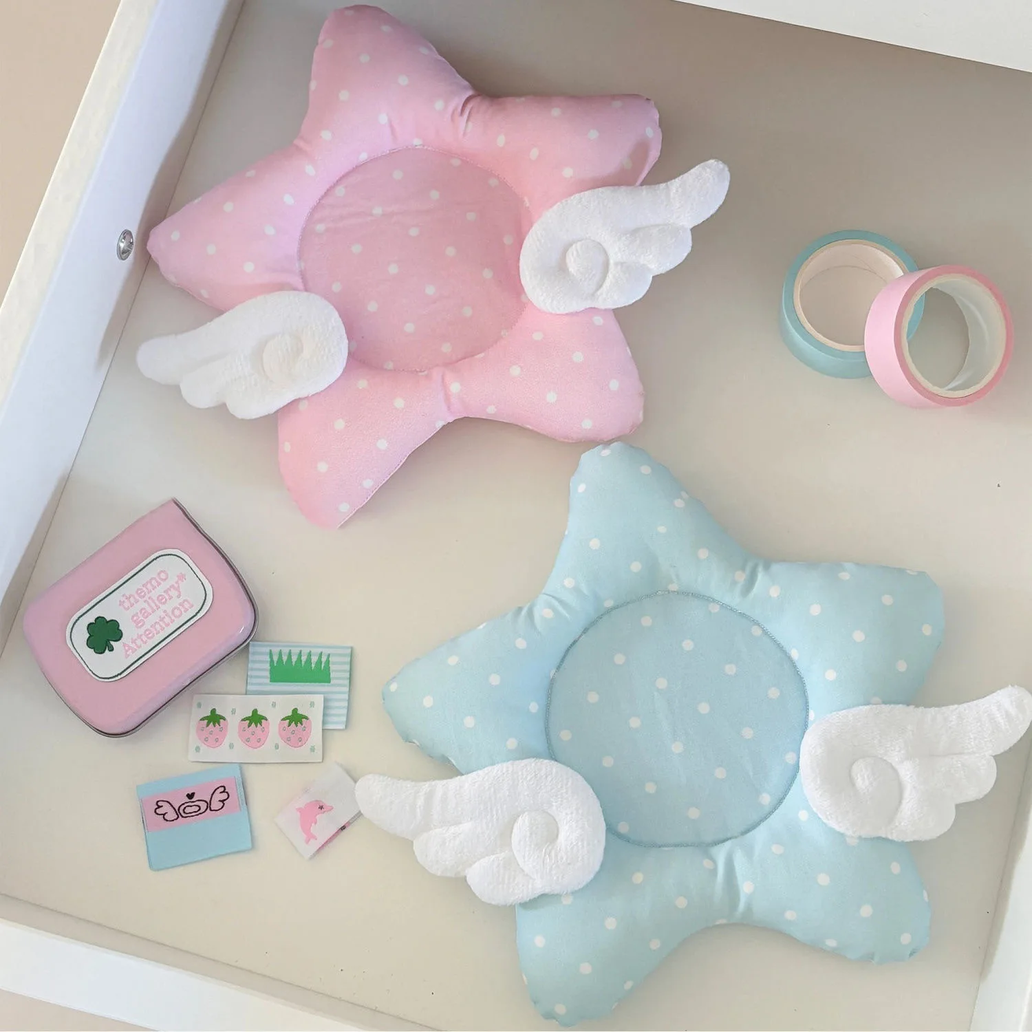 Cup Coaster Photo Prop Heat Resistant Cushioned Polka Dot Star Wings