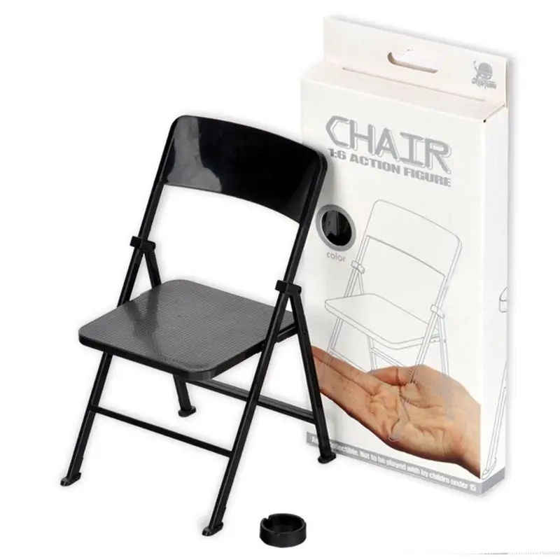 

Modern Chair Foldable Mini Chair Figurine Furniture Dollhouse Accessories 1/6