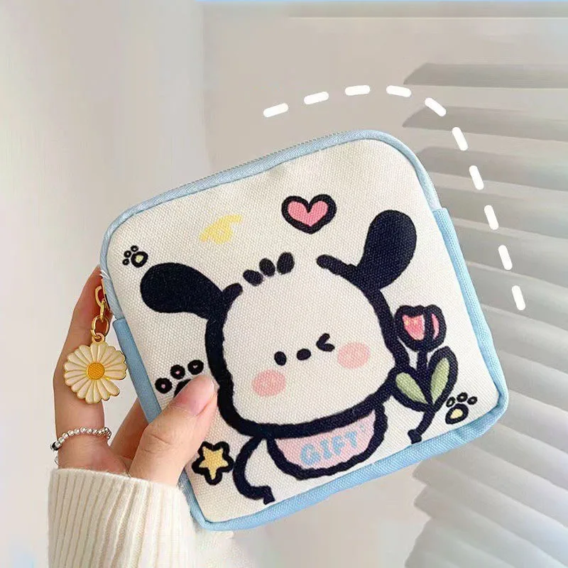 

sanrio Sanitary Napkin Storage Bag for girls Pochacco cartoon figure pattern mini Coin Purse cute portable Cosmetic Bag
