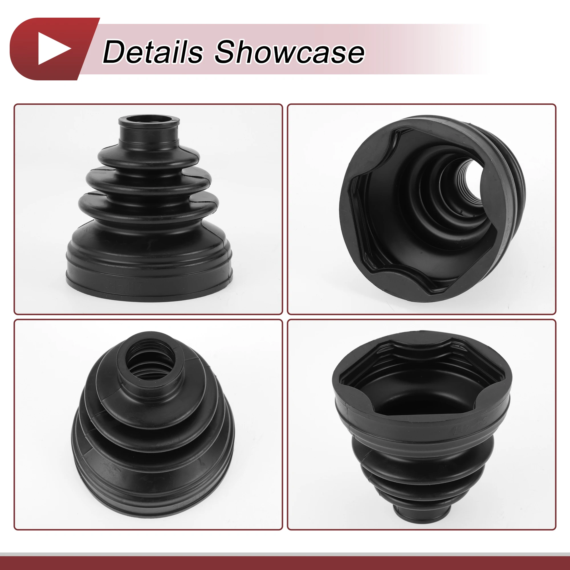 X Autohaux 1 Set CV Joint Boot Kit for Nissan Juke 2014- Inner Constant Velocity Joint Boot W/ Clamps No.397416N225