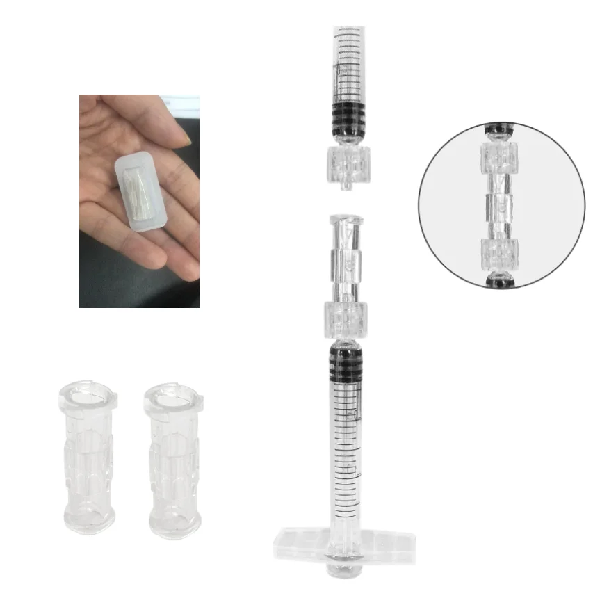 Syringe Thread Conversion Adhesive 20/50/100 Pcs Luer Syringe Connector Transparent For Pneumatic Parts Leak Proof