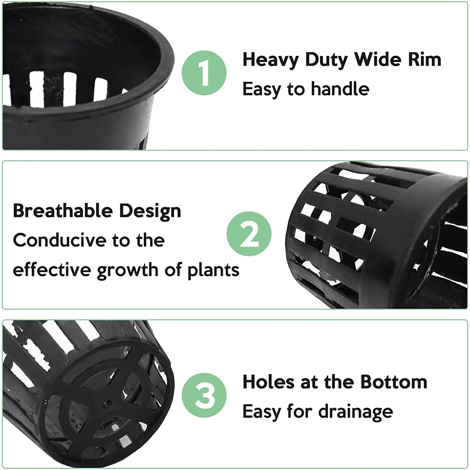 20PCS Hydroponic Colonization Mesh Plant Grow Net Nursery Pots Cup Plastic Basket Plant Soilless Greenhouse