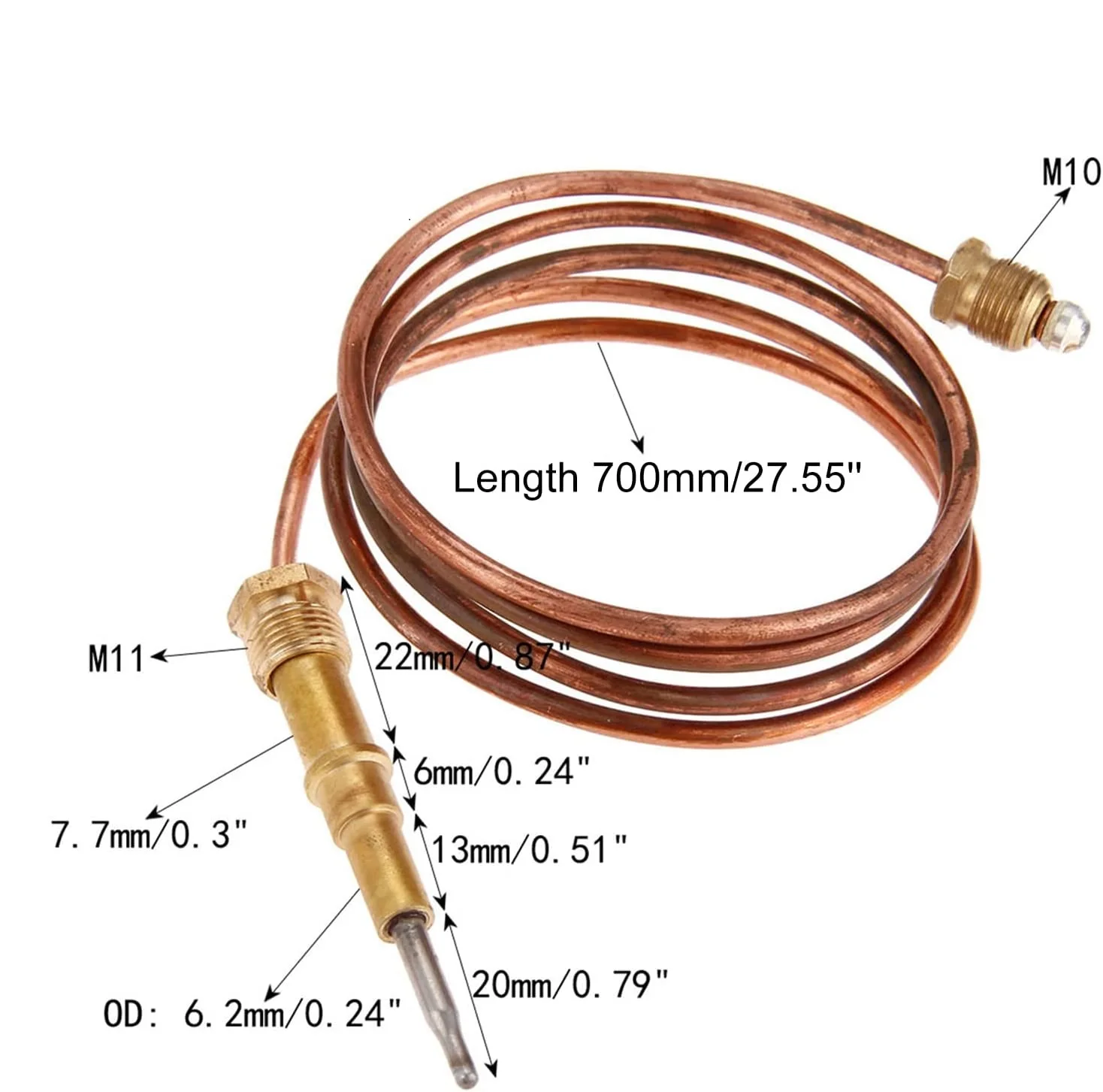 Kit universel de thermocouple à gaz, thermocouple de remplacement avec  écrous pour barbecue et gril