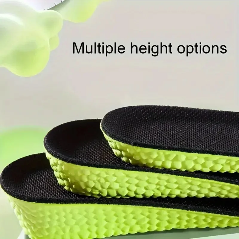 1 Pair New Designed Unisex Height-increasing Shoe Insoles, Sweat-absorbing Odor-resistant Comfortable Shock-absorbing Insoles