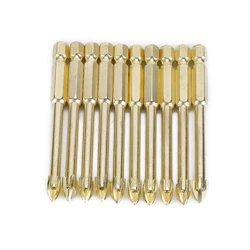 10pcs 6/8mm Drill Bit Titanium Ceramic Tile Marble Glass Spear Head Hex Shank Workshop Equipment Power Tools Parts Drill Bits