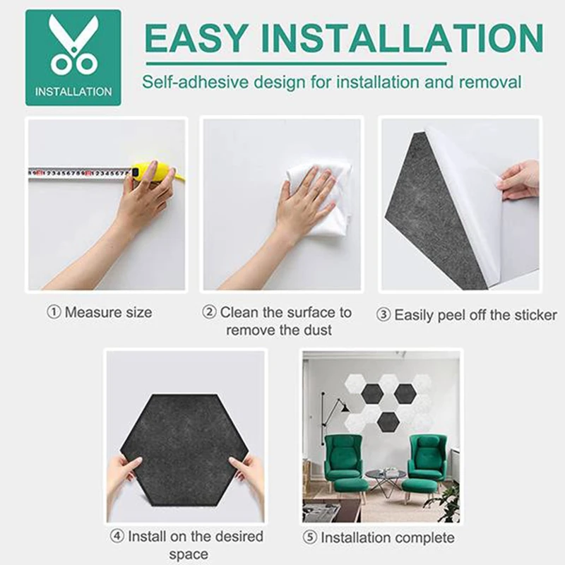 16 Pack Acoustic Panel Hexagon Sound Insulation Foam Wall Panels Self-Adhesive Acoustic Panel,For Recording Studio,Etc