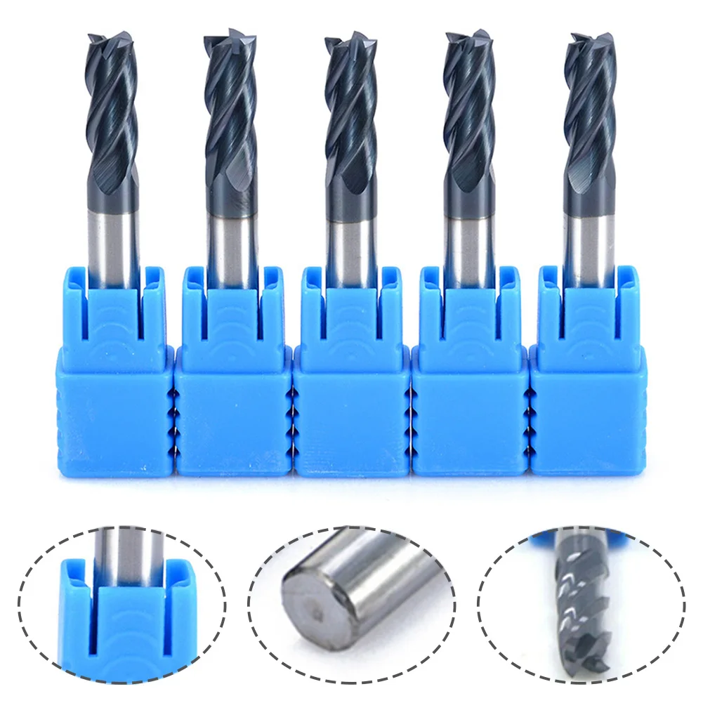 

Концевая фреза из карбида вольфрама с 4 канавками, хвостовик 6 мм, фреза с ЧПУ HRC45 TIALN, оптовая продажа, верхние фрезерные станки, инструменты, 5 шт.