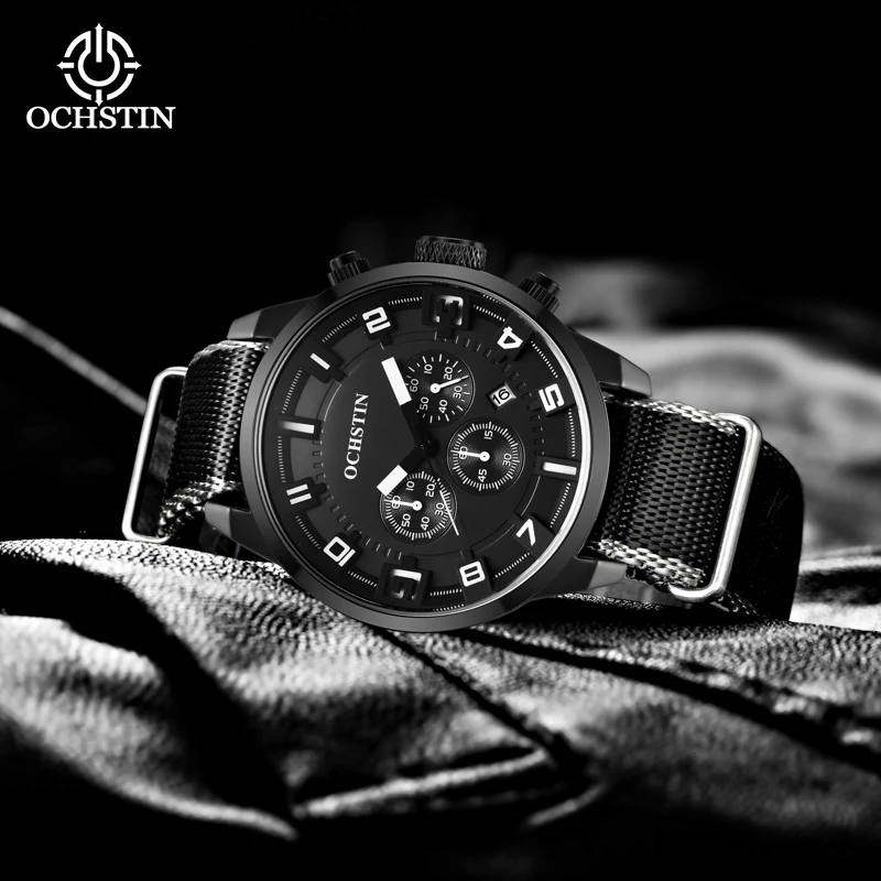 OCHSTIN2024 Personalized Trendy Creative Nylon Series Multi functional Quartz Movement Watch Men's Quartz Watch