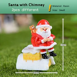 Whimsical Holiday Snowman and Santa Claus Figurine Duo - Charming Home & Garden Decor (Santa with Chimney)