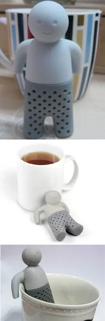 New Mr. Tea Man Model Tea Infuser Food Grade Silicone Tea Infuser Tea Leak  Tea Filter Tea Bag - AliExpress