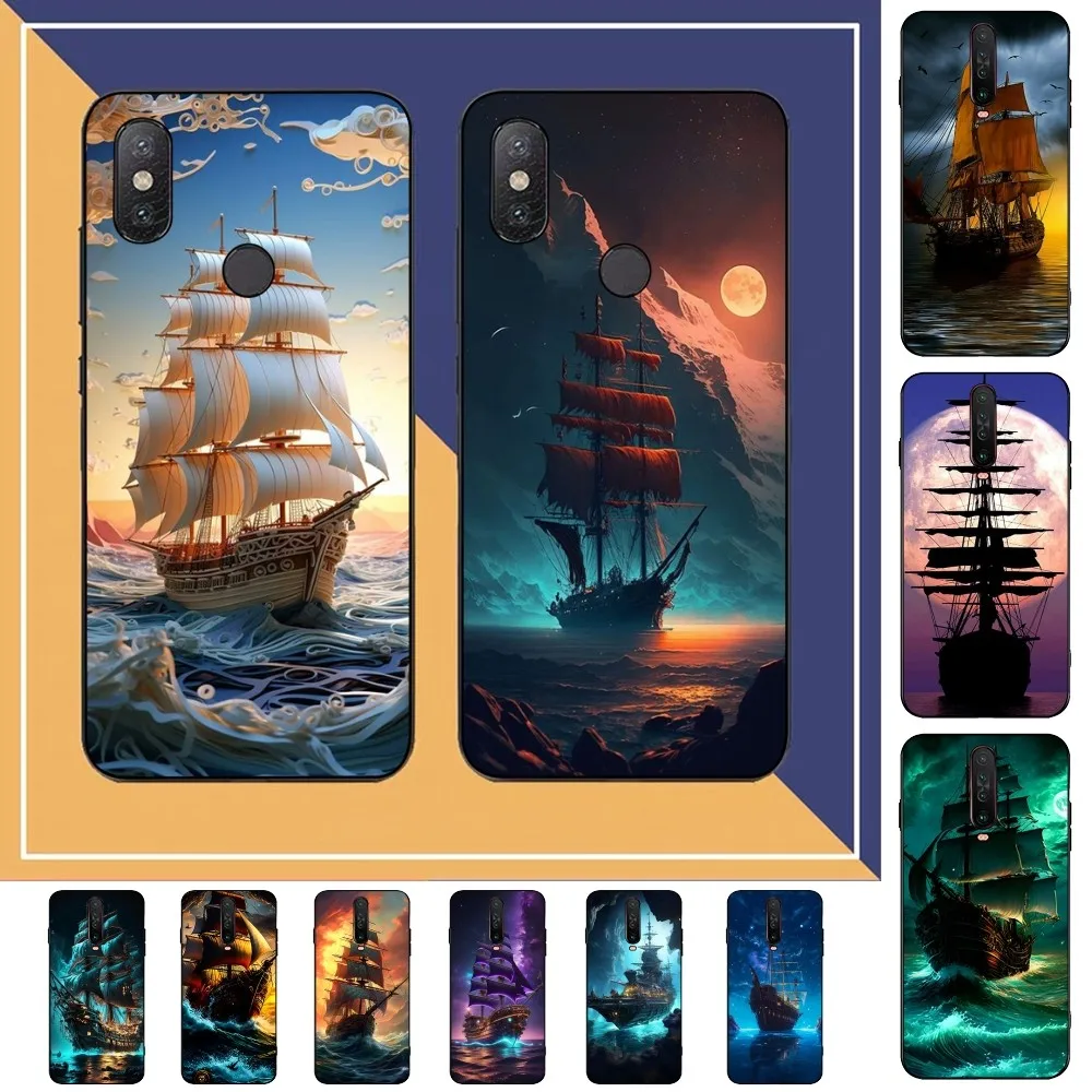 Custodia Per Telefono Nave Pirata A Vela Per Redmi Note 4X5 A 6 7 8 Pro T 9 Pro 9S 10 Pro 11 Pro 11S 11Epro Pocom3Pro