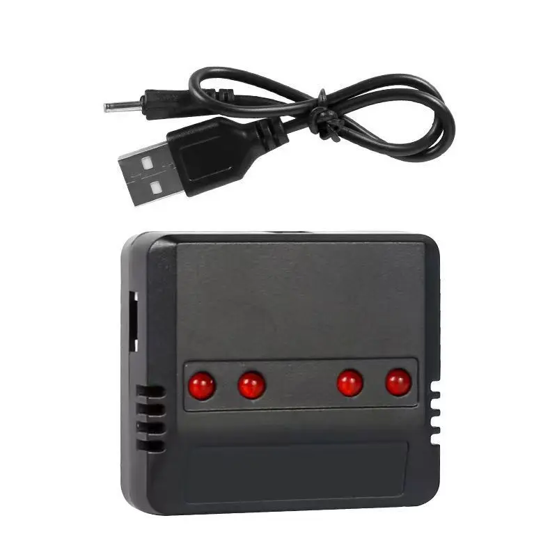 Chargeur USB 1 à 4 pour batterie drone 3.7V Lithium - Blanc