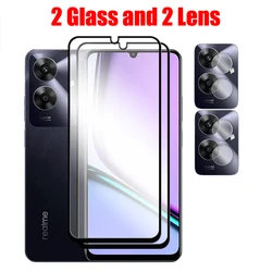 Universal 6 - in - 1 Premium Screen and Lens Protection Set - Full Coverage Tempered Glass & Lens Film for Realme Note 60 (2 Glass and 2 Lens)