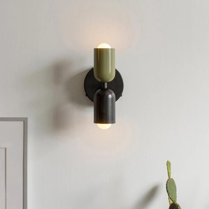 Nordic Wall Lamp Double Heads minimalist Modern LED Wall Light Colorful Sconces Indoor Lighting Room Decor Bedroom Bedside wall sconces light,led wall lamp,wall lamp