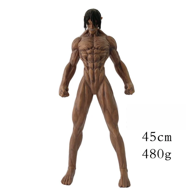 45cm Height Anime Attack On Titan Big Size Eren Figure Muscle Man Doll  Decoration Model