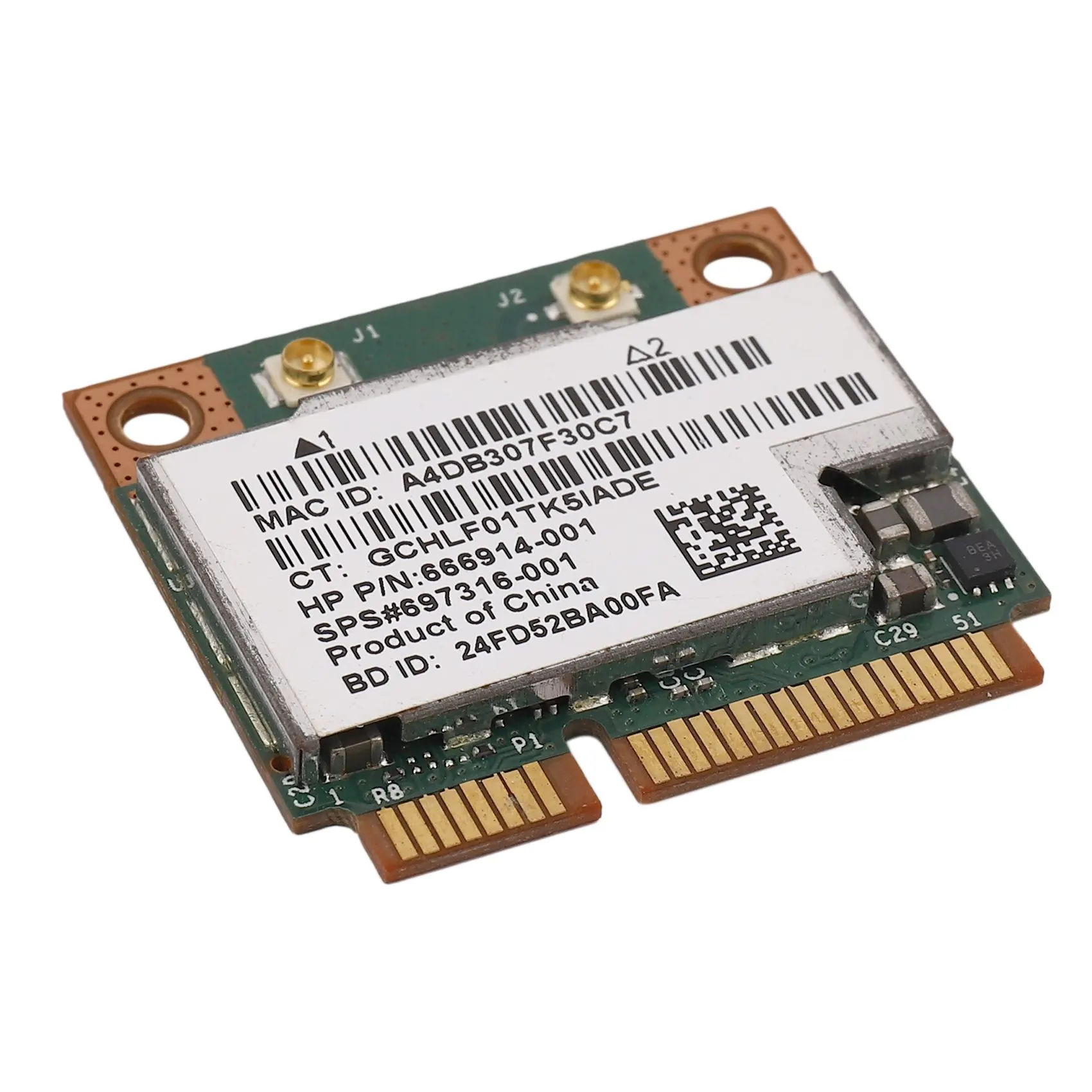 

Dual Band 2.4+5G 300M 802.11A/B/G/N Wifi Bluetooth 4.0 Wireless Half Mini Pci-E Card For Hp Bcm943228Hmb Sps 718451-001